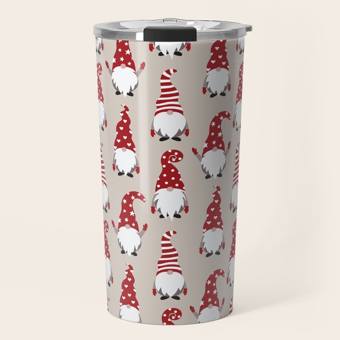 Christmas Gnomes Polka Pattern Travel Mug Gallery Image 1