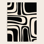Palm Springs - Midcentury Modern Abstract Pattern in Black and Almond Cream  Poster Gallery Image 4