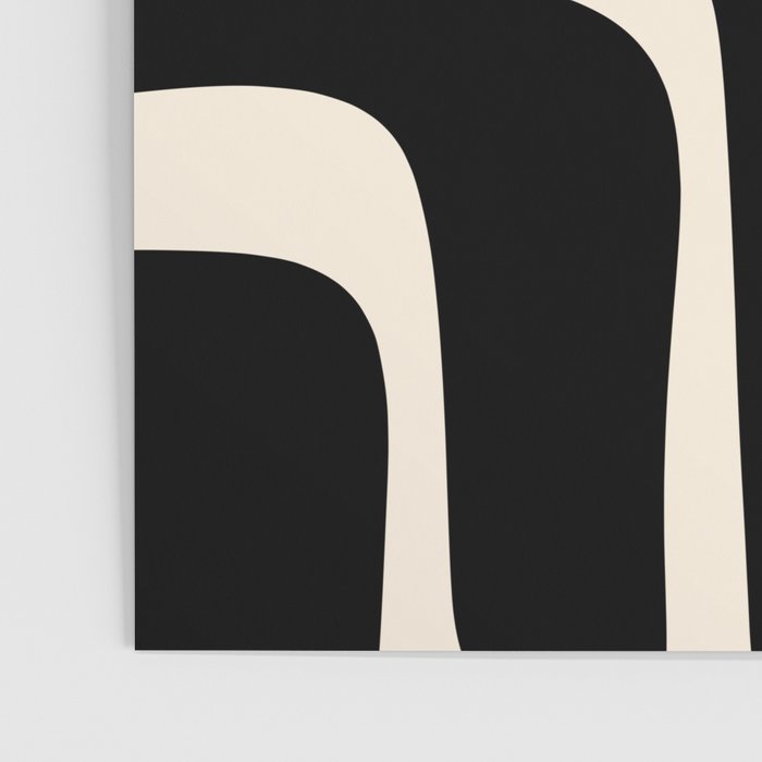 Palm Springs - Midcentury Modern Abstract Pattern in Black and Almond Cream  Poster Gallery Image 3