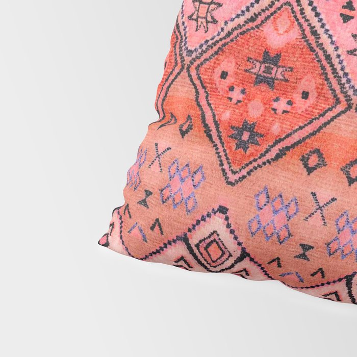 Bohemian Berber Orange Handmade Moroccan Fabric Texture Pillow Sham Gallery Image 4