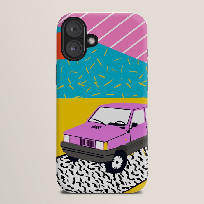 Amped - throwback 80s memphis vintage cars sunset socal california beach life iPhone Case Gallery Image 10