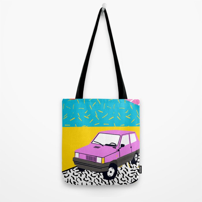 Amped - throwback 80s memphis vintage cars sunset socal california beach life Tote Bag Gallery Image 2