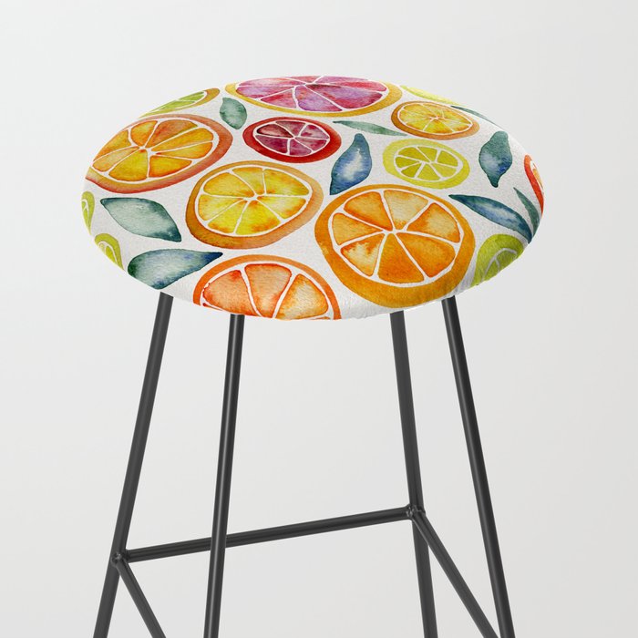Sliced Citrus Watercolor Stool Gallery Image 2
