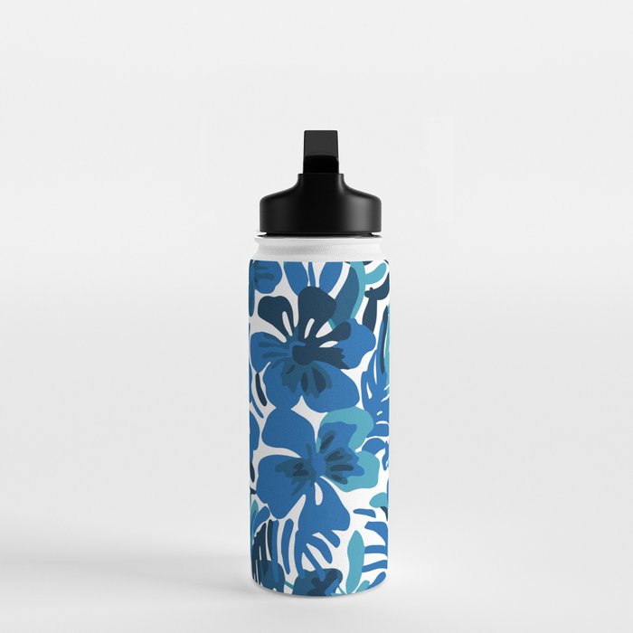 Tropical watercolor flower nature art pattern Water Bottle Gallery Image 3