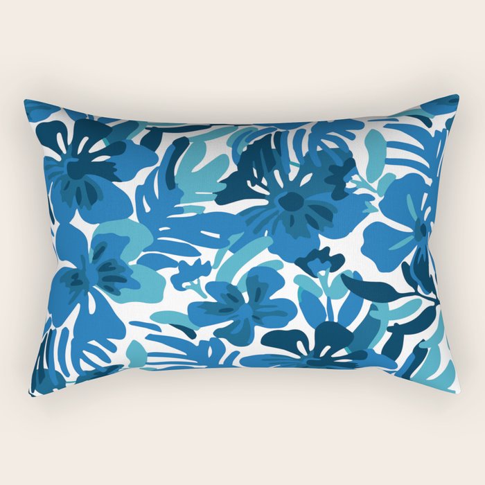Tropical watercolor flower nature art pattern Rectangular Pillow Gallery Image 1