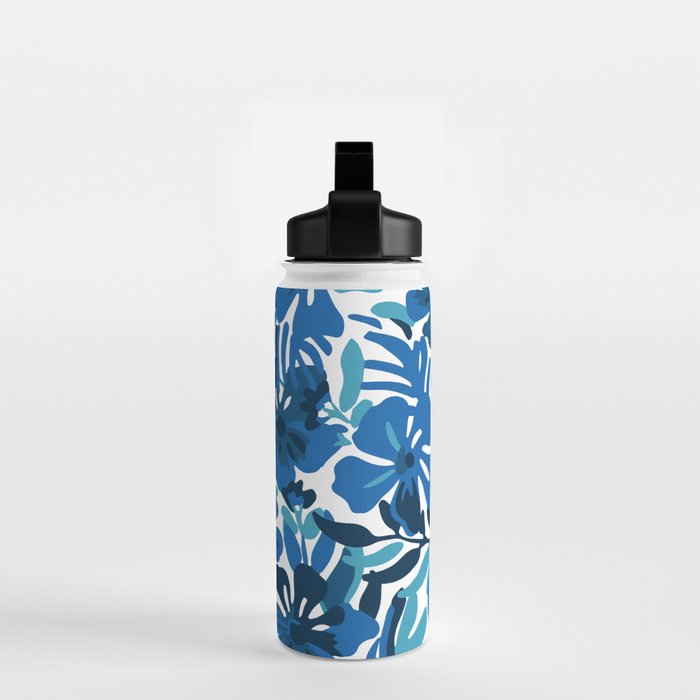 Tropical watercolor flower nature art pattern Water Bottle Gallery Image 2