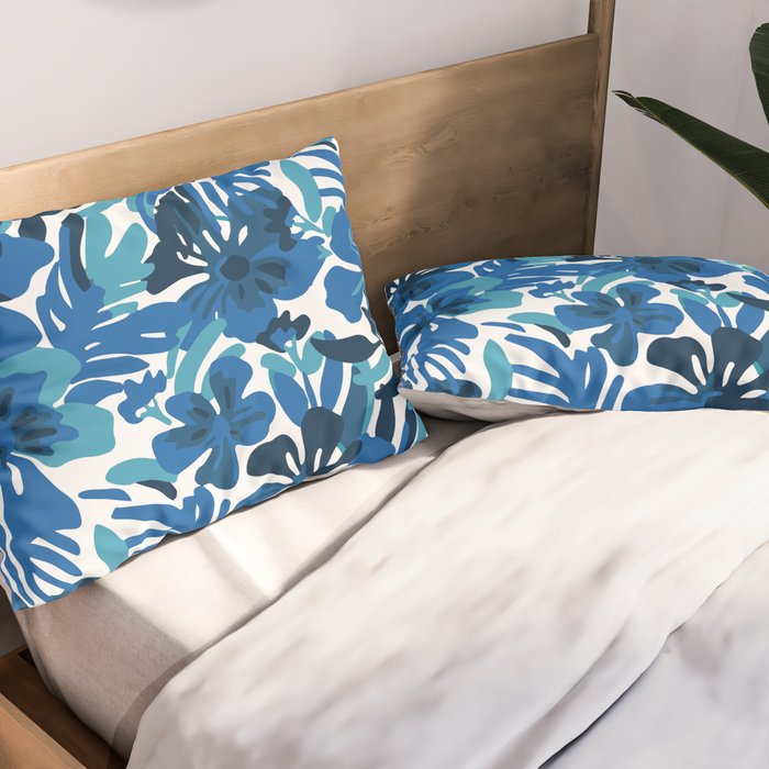Tropical watercolor flower nature art pattern Pillow Sham Gallery Image 2