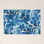 Tropical watercolor flower nature art pattern Welcome Mat Gallery Image 1