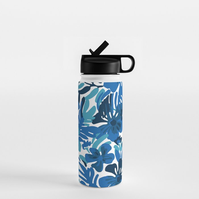 Tropical watercolor flower nature art pattern Water Bottle Gallery Image 1