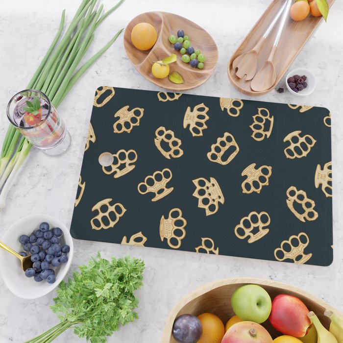 Brass Knuckles With Good Thoughts Cutting Board Gallery Image 2