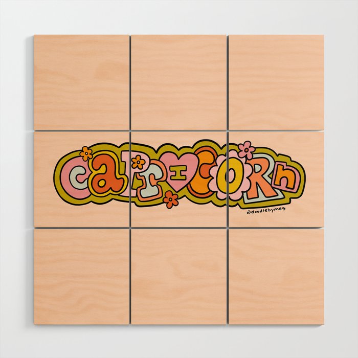 Capricorn Doodle Letters Wood Wall Art Gallery Image 1