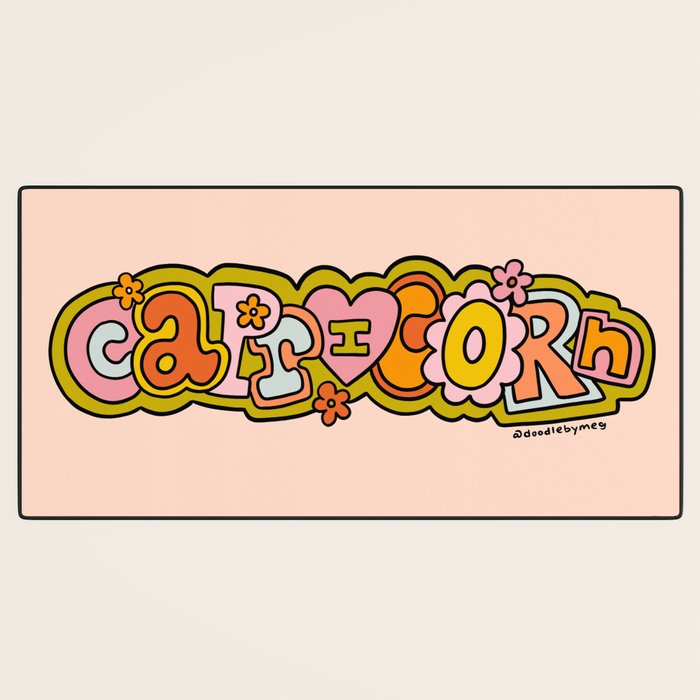 Capricorn Doodle Letters Desk Mat Gallery Image 3