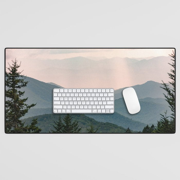 Smoky Mountain Pastel Sunset Desk Mat Gallery Image 1