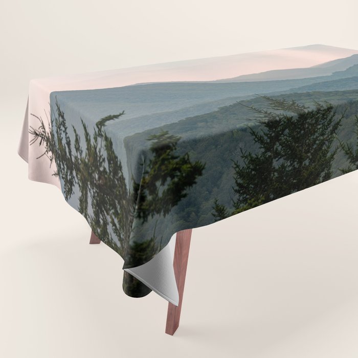 Smoky Mountain Pastel Sunset Tablecloth Gallery Image 1
