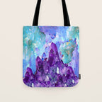 PURPLE AMETHYST CRYSTALS & BLUE-GREEN AQUAMARINE Tote Bag Gallery Image 1