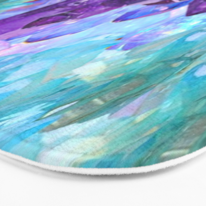 PURPLE AMETHYST CRYSTALS & BLUE-GREEN AQUAMARINE Bath Mat Gallery Image 3