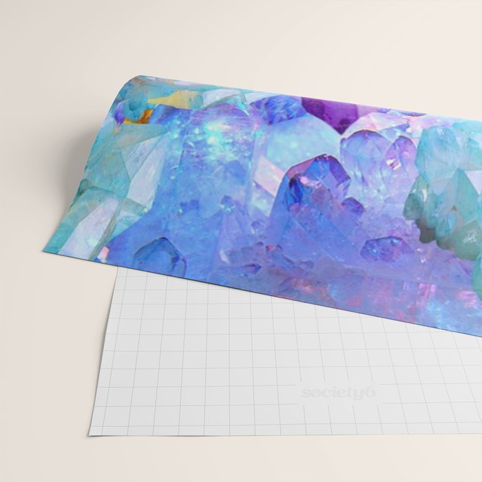 PURPLE AMETHYST CRYSTALS & BLUE-GREEN AQUAMARINE Wrapping Paper Gallery Image 2