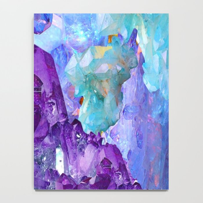 PURPLE AMETHYST CRYSTALS & BLUE-GREEN AQUAMARINE Notebook Gallery Image 4