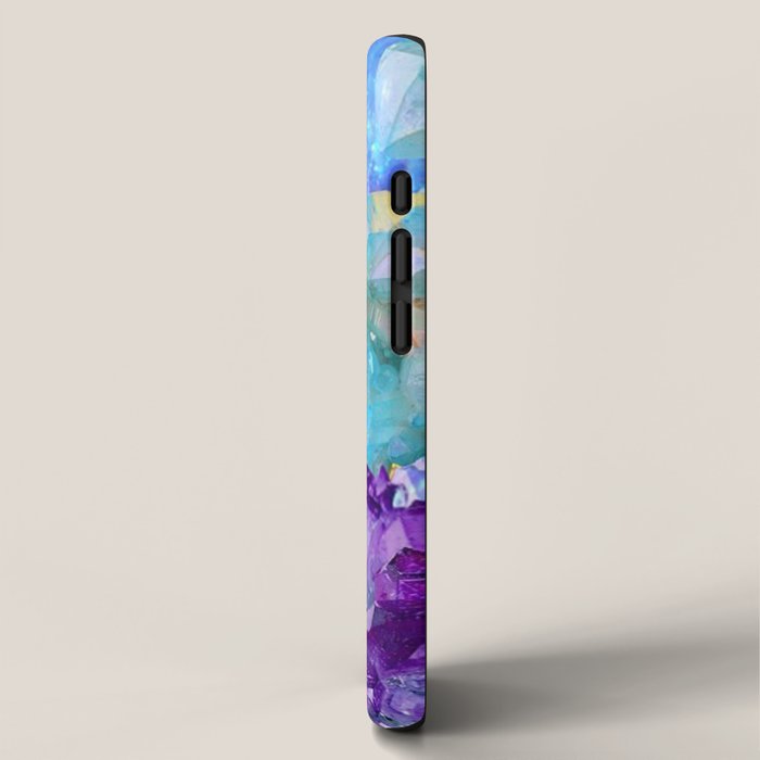 PURPLE AMETHYST CRYSTALS & BLUE-GREEN AQUAMARINE iPhone Case Gallery Image 2