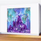PURPLE AMETHYST CRYSTALS & BLUE-GREEN AQUAMARINE Wall Mural Gallery Image 2
