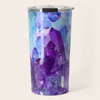 PURPLE AMETHYST CRYSTALS & BLUE-GREEN AQUAMARINE Travel Mug Gallery Image 1
