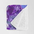 PURPLE AMETHYST CRYSTALS & BLUE-GREEN AQUAMARINE Throw Blanket Gallery Image 3