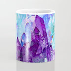 PURPLE AMETHYST CRYSTALS & BLUE-GREEN AQUAMARINE Coffee Mug Gallery Image 4