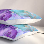 PURPLE AMETHYST CRYSTALS & BLUE-GREEN AQUAMARINE Pillow Sham Gallery Image 3