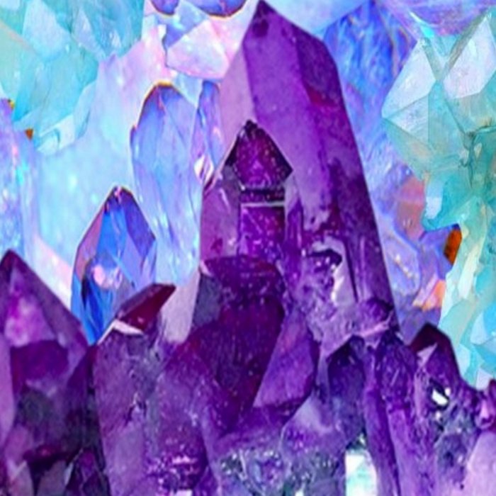 PURPLE AMETHYST CRYSTALS & BLUE-GREEN AQUAMARINE Coffee Mug Gallery Image 2