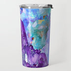 PURPLE AMETHYST CRYSTALS & BLUE-GREEN AQUAMARINE Travel Mug Gallery Image 2