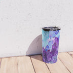 PURPLE AMETHYST CRYSTALS & BLUE-GREEN AQUAMARINE Travel Mug Gallery Image 4