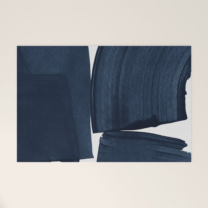 Minimalist Painting Blue I, Navy Decor Welcome Mat Gallery Image 1