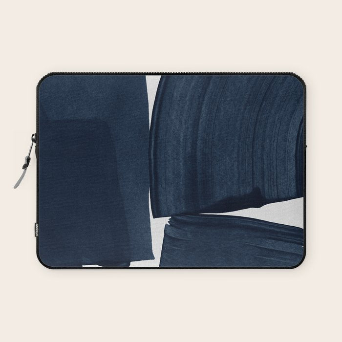 Minimalist Painting Blue I, Navy Decor Laptop Sleeve Gallery Image 1
