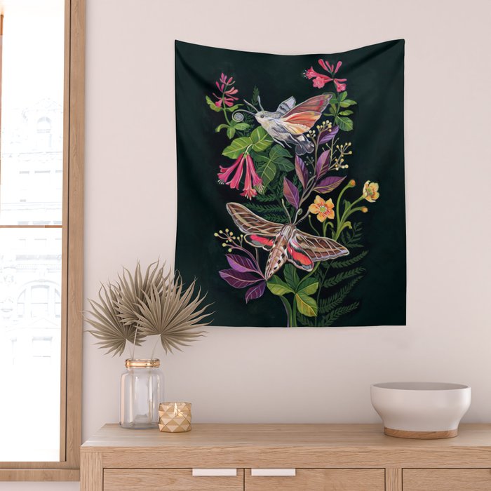Hummingbird Moth Wall Tapestry Gallery Image 2
