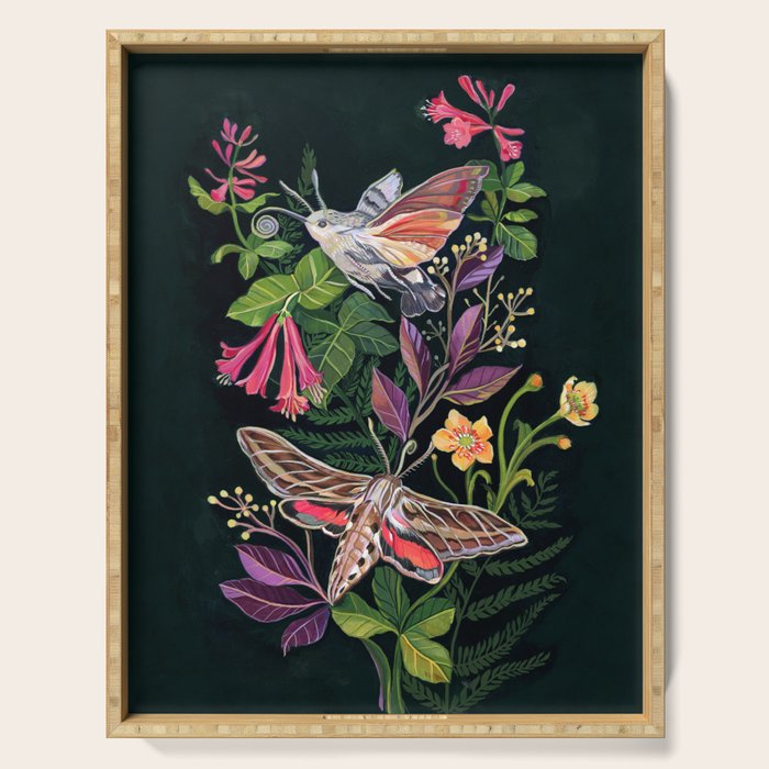 Hummingbird Moth Serving Tray Gallery Image 1