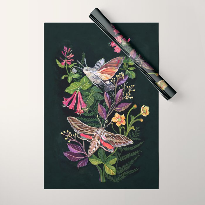 Hummingbird Moth Wrapping Paper Gallery Image 1
