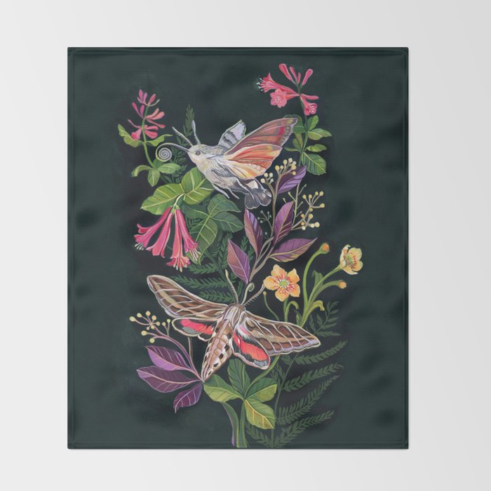 Hummingbird Moth Throw Blanket Gallery Image 2