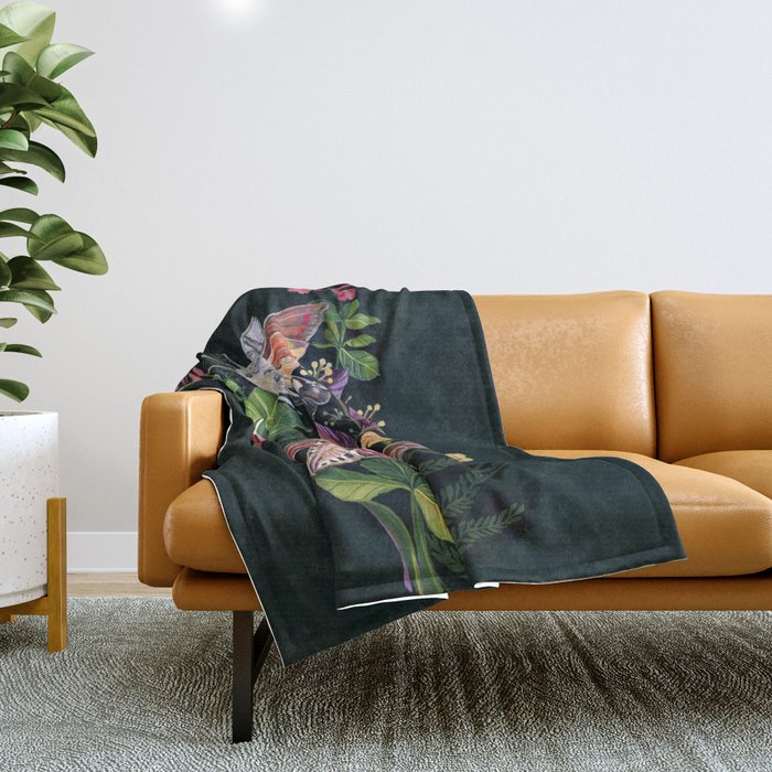 Hummingbird Moth Throw Blanket Gallery Image 1