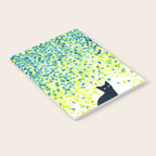 Cat in the garden under willow tree Notebook Gallery Image 2