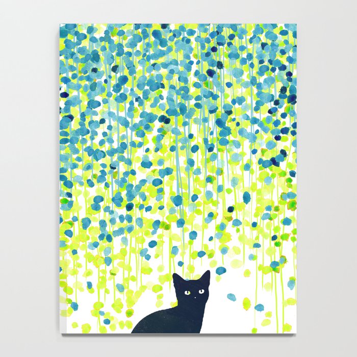Cat in the garden under willow tree Notebook Gallery Image 4