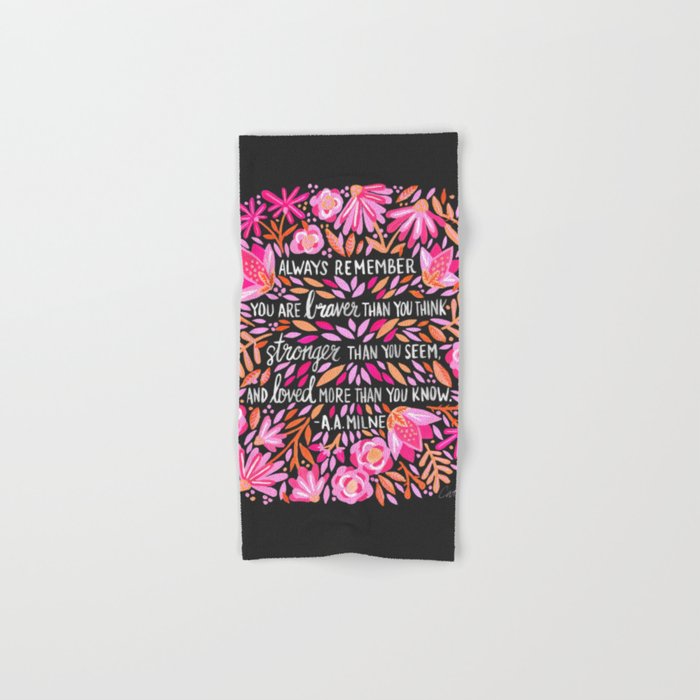 Always Remember - Pink & Charcoal Palette Bath Towel Gallery Image 1