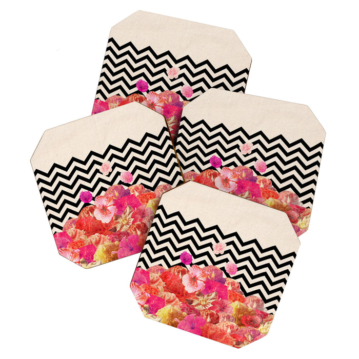 Chevron Flora II Coaster Gallery Image 1