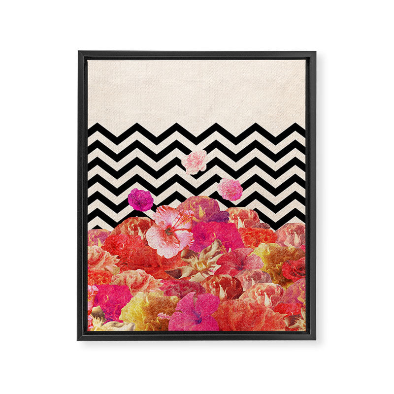 Chevron Flora II Framed Canvas Print Gallery Image 8