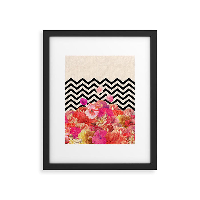 Chevron Flora II Framed Art Print Gallery Image 1
