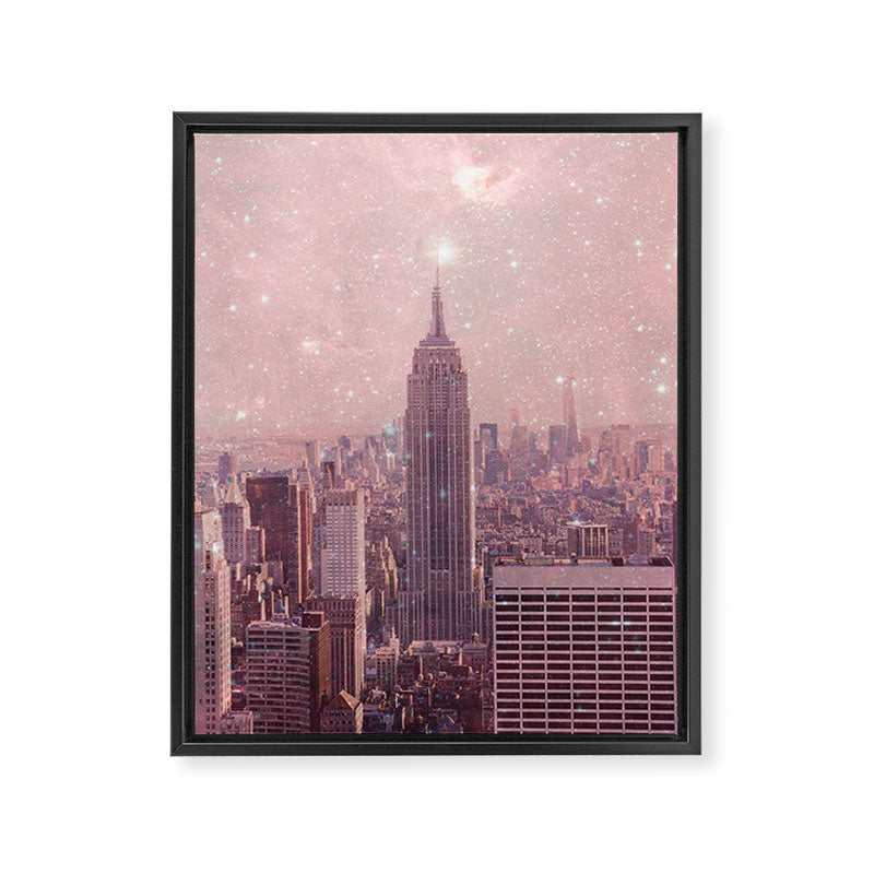 Stardust Covering New York Framed Canvas Print
