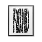 Woodcut Birches Black Framed Canvas Print Gallery Image 8