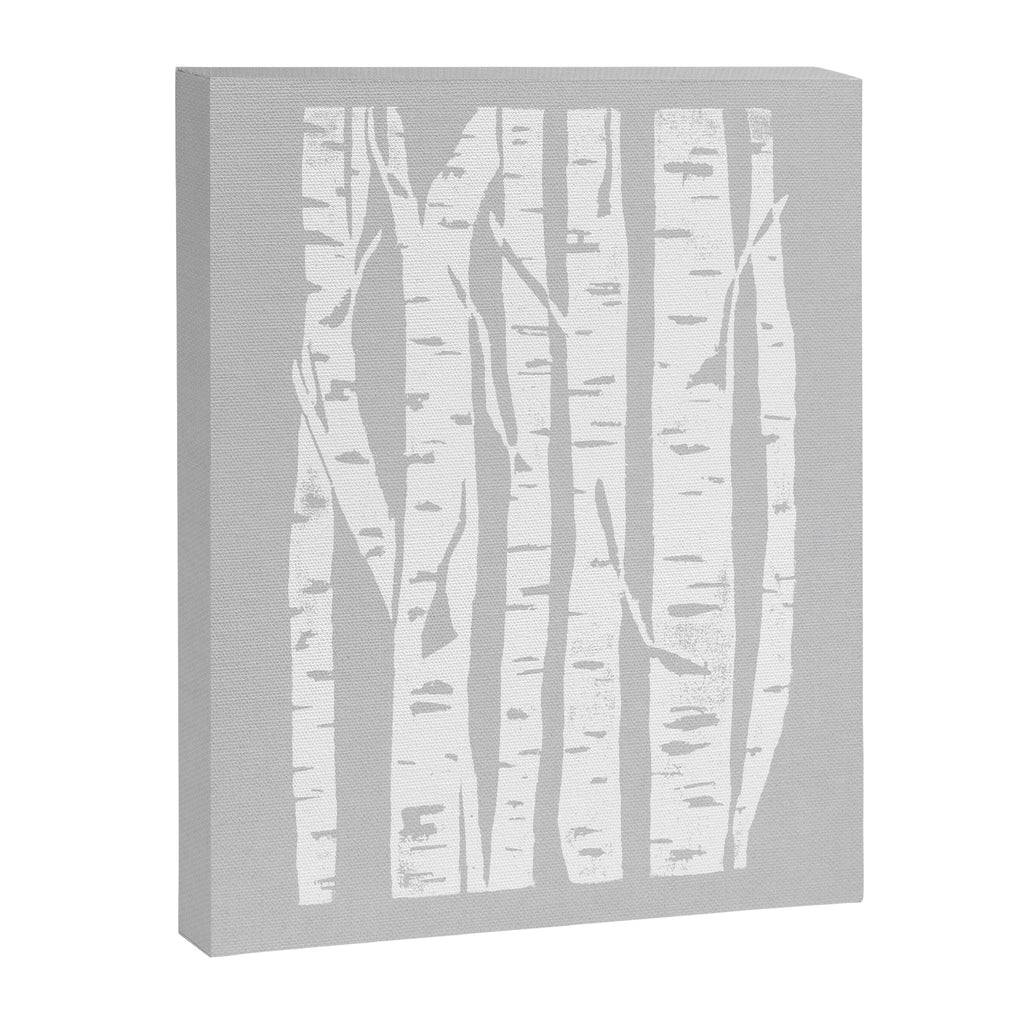 Woodcut Birches Grey Canvas Print Gallery Image 8