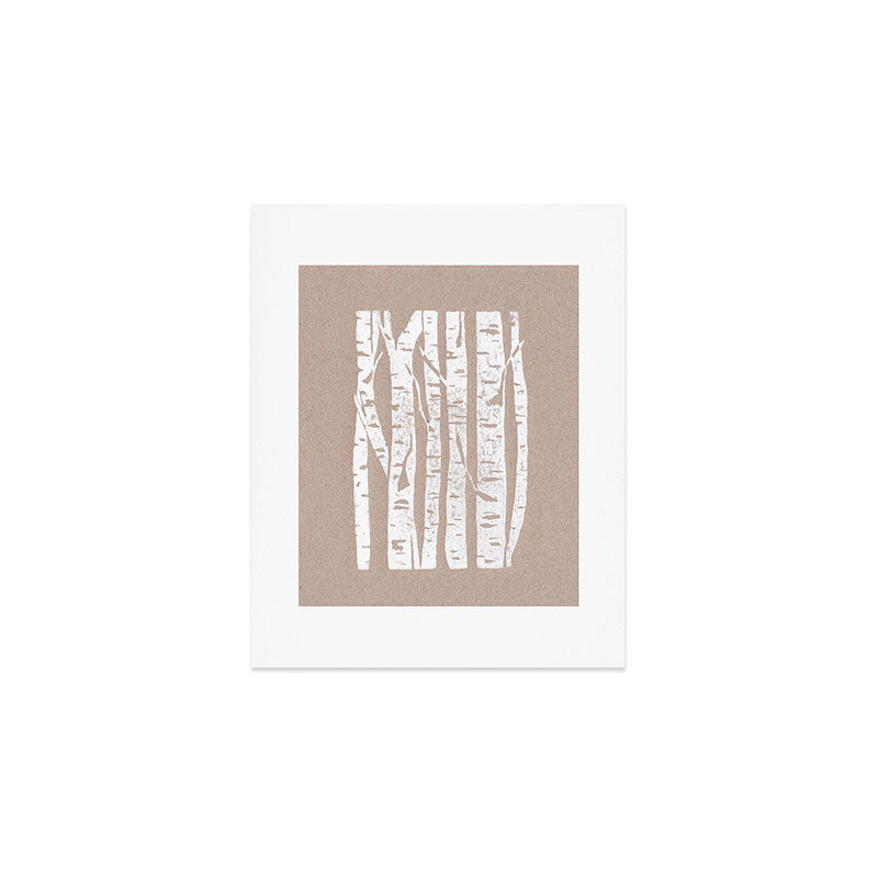 Woodcut Birches Art Print Gallery Image 1