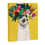 Aloha Hawaiian Llama in Yellow Canvas Print Gallery Image 8