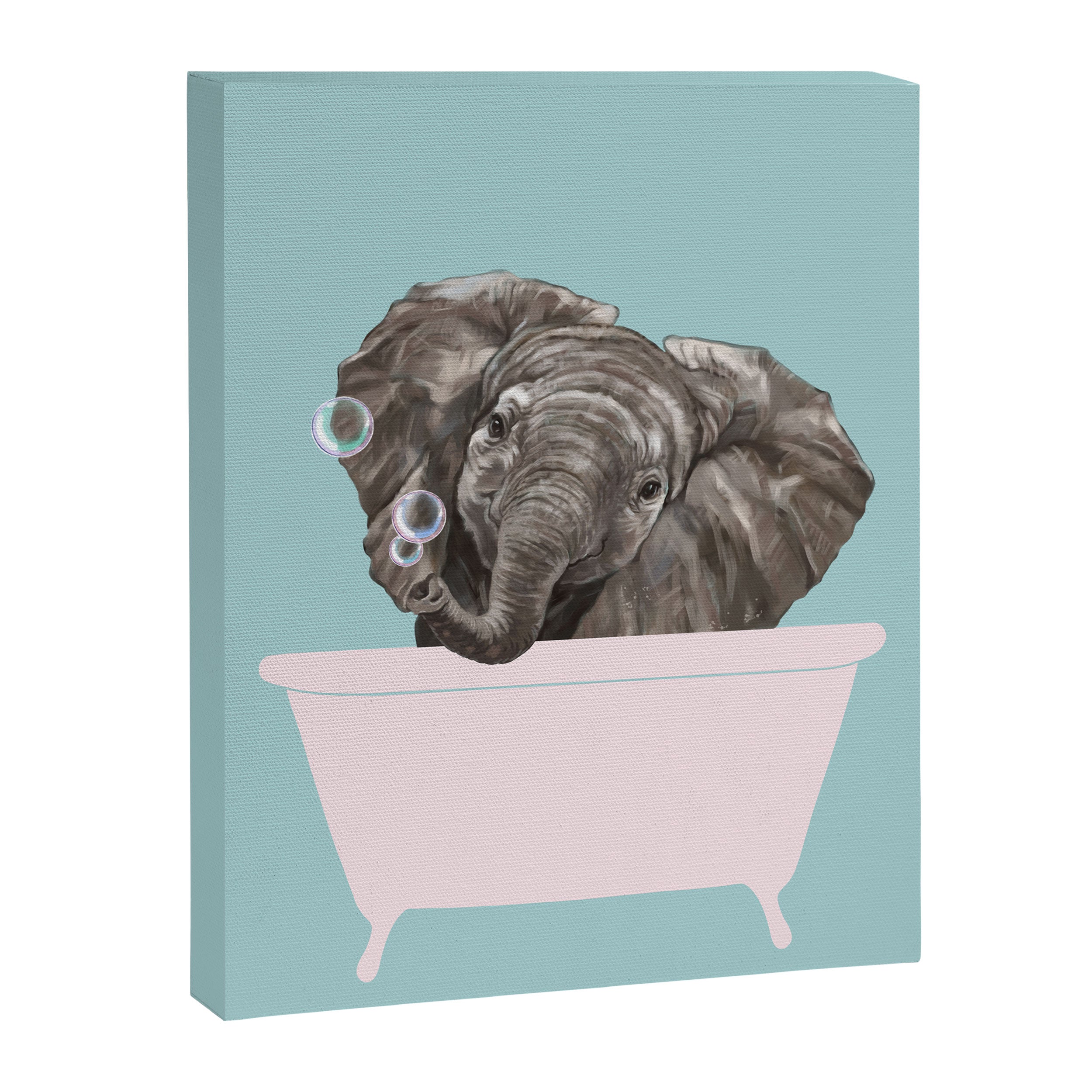Baby Elephant in Bathtub Canvas Print Gallery Image 8